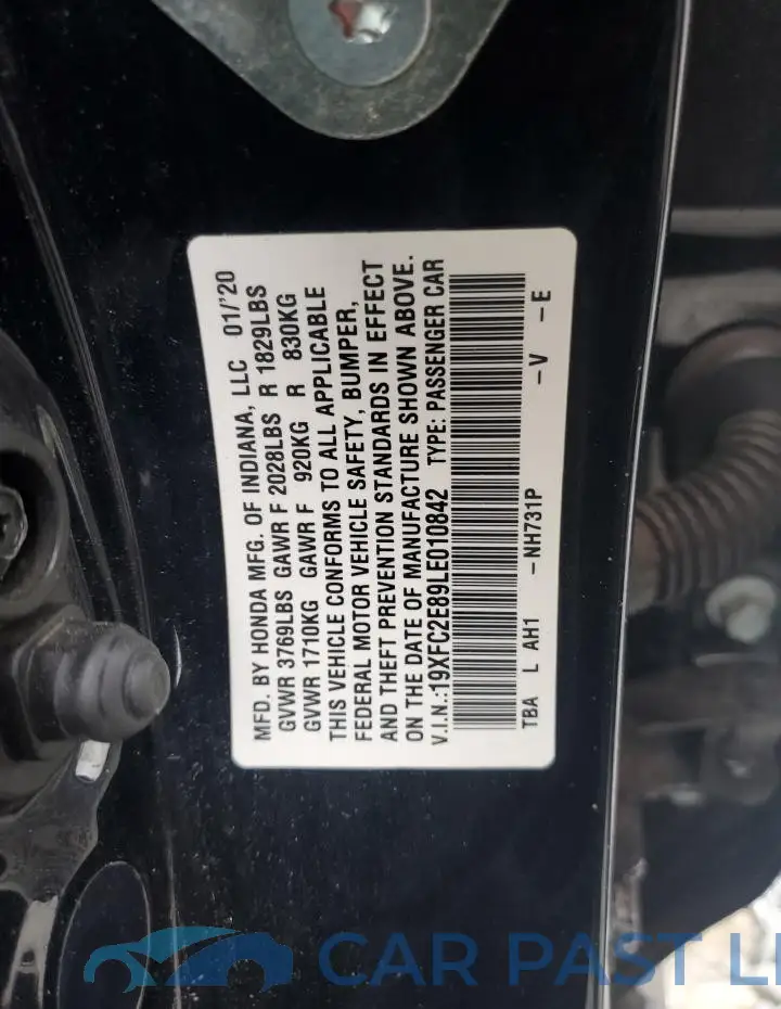 19XFC2E89LE010842# 12