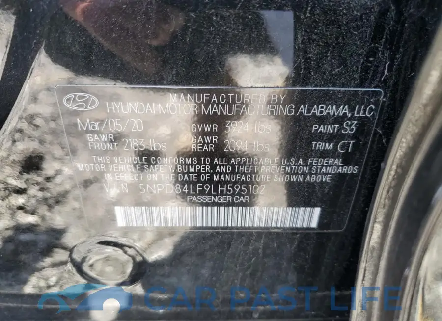 5NPD84LF9LH595102# 12