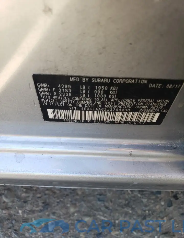 4S3GTAA62J3700438# 12