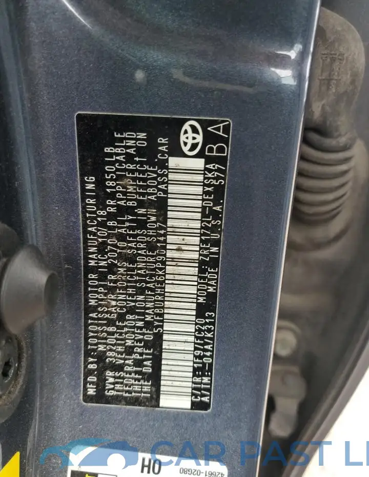 5YFBURHE6KP901447# 13