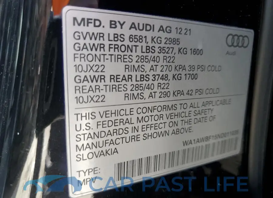WA1AWBF15ND011035# 14