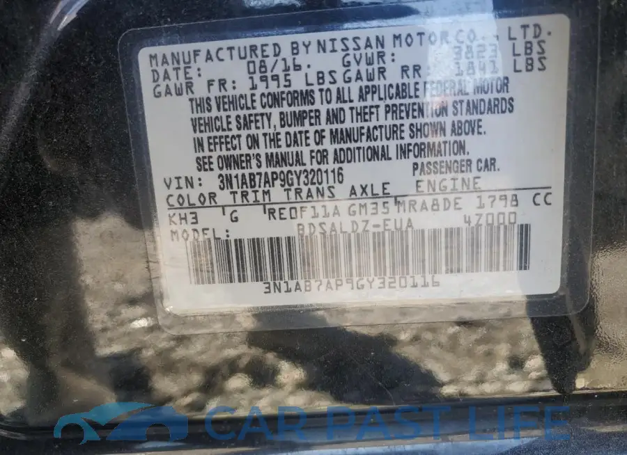 3N1AB7AP9GY320116# 12