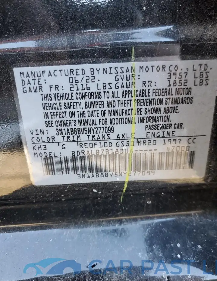 3N1AB8BV5NY277099# 12