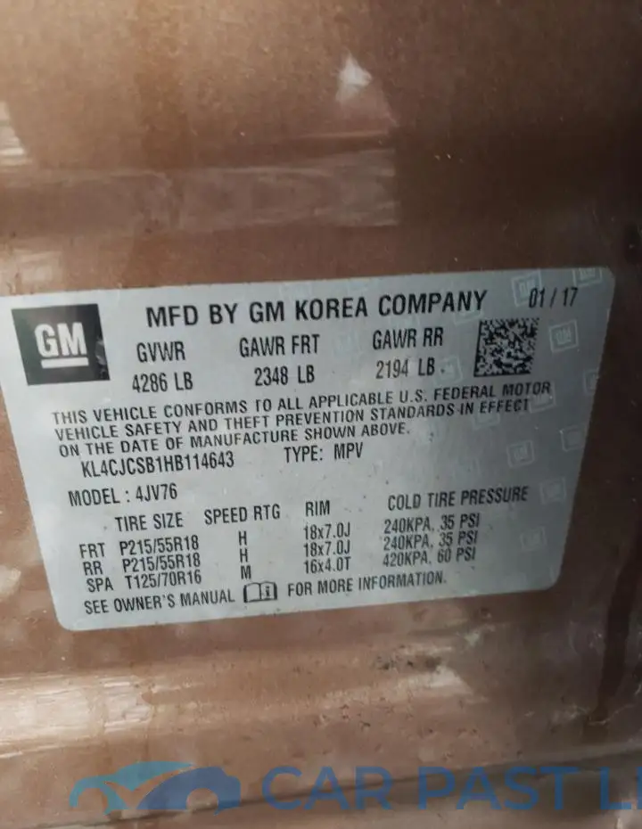 KL4CJCSB1HB114643# 13