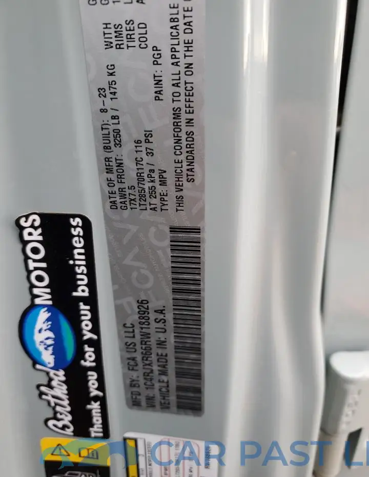 1C4RJXR66RW188926# 12