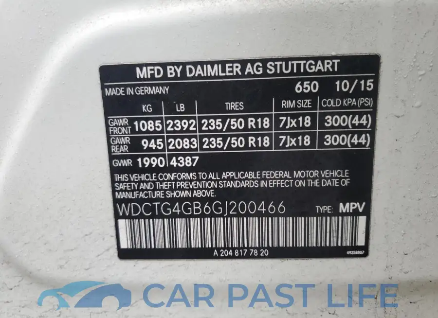 WDCTG4GB6GJ200466# 13