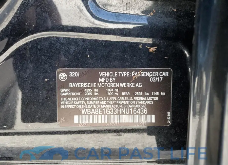 WBA8E1G33HNU16436# 12