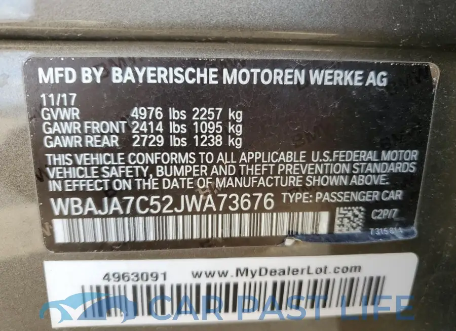 WBAJA7C52JWA73676# 12
