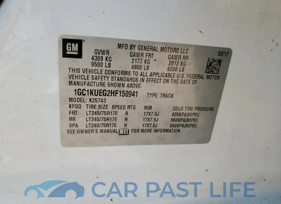 1GC1KUEG2HF150941# 12