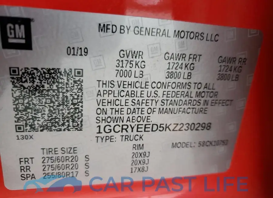 1GCRYEED5KZ230298# 12