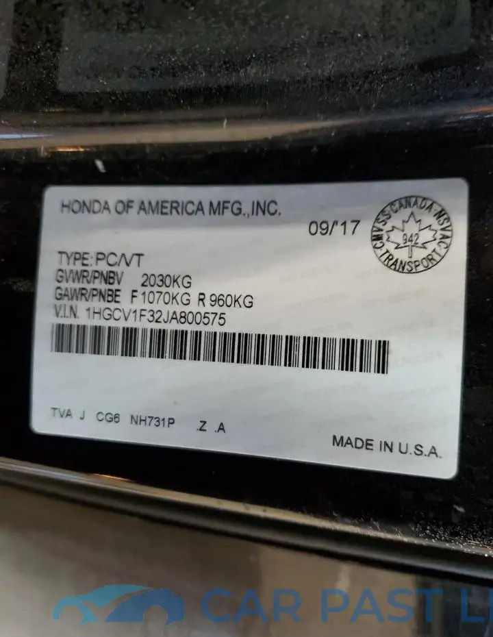 1HGCV1F32JA800575# 12