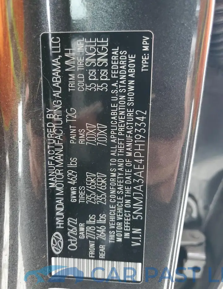 5NMJA3AE4PH193342# 13