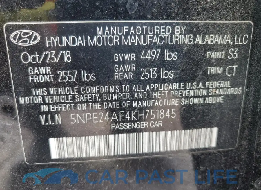 5NPE24AF4KH751845# 12