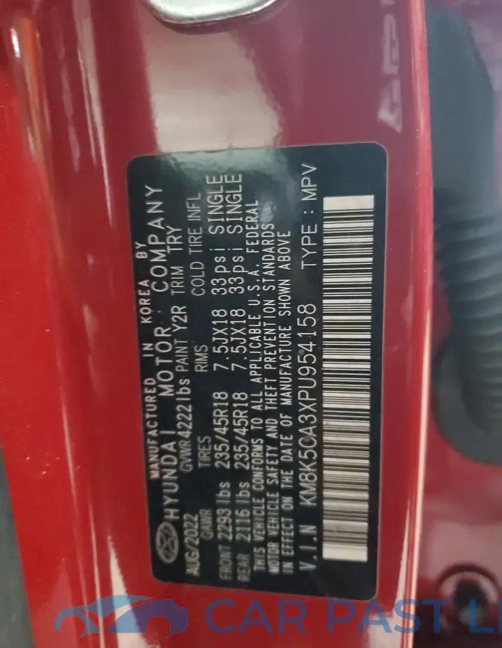 KM8K5CA3XPU954158# 12