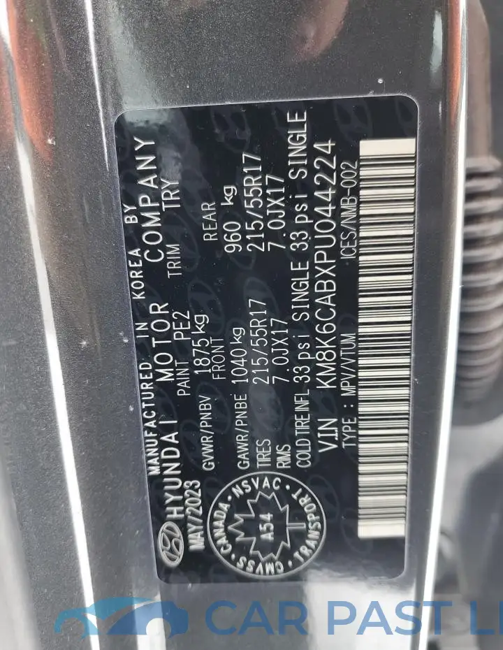 KM8K6CABXPU044224# 14