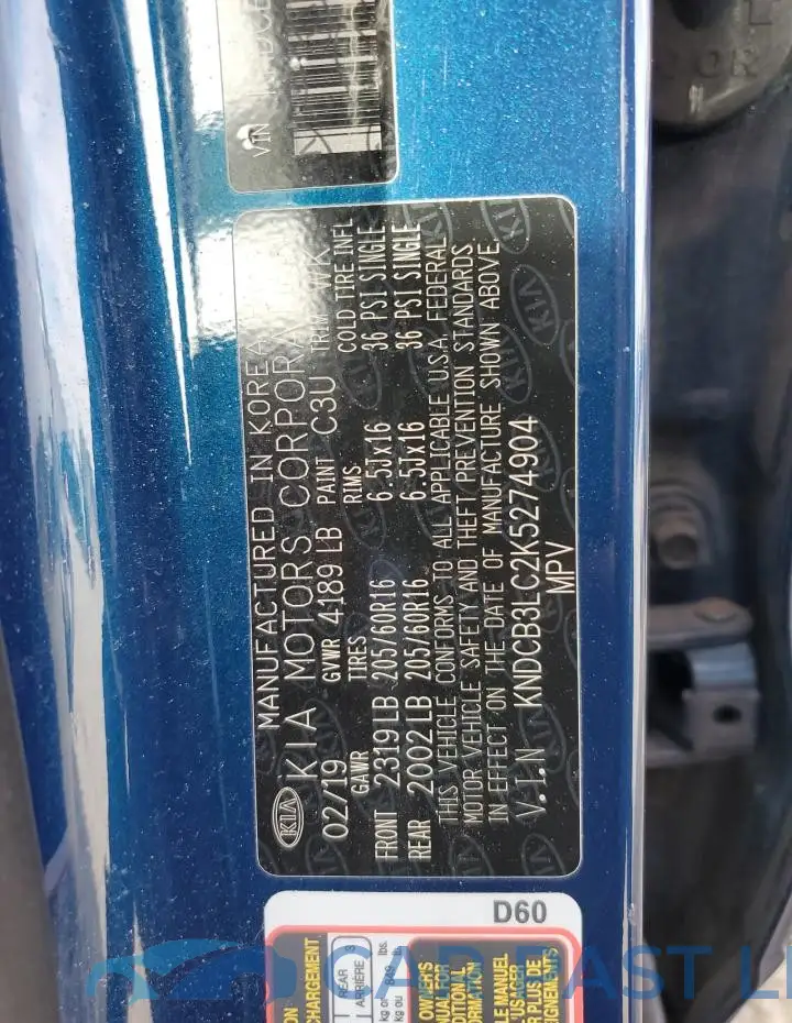 KNDCB3LC2K5274904# 13