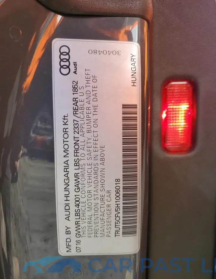 TRUT5CFV5H1006018# 12