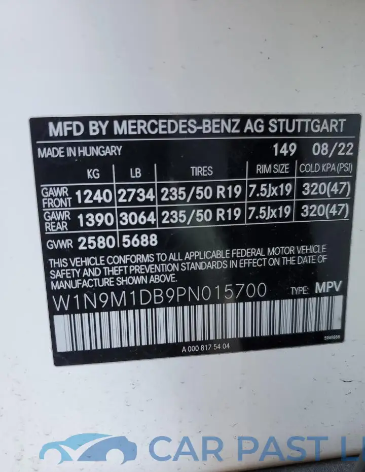 W1N9M1DB9PN015700# 13