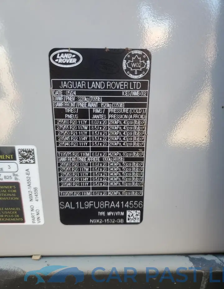 SAL1L9FU8RA414556# 13