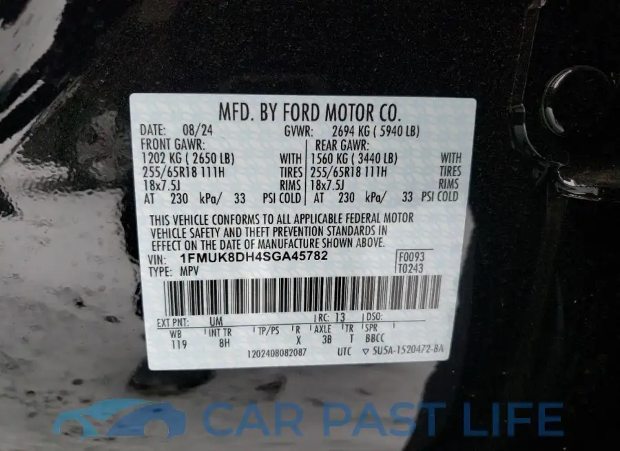 1FMUK8DH4SGA45782# 14