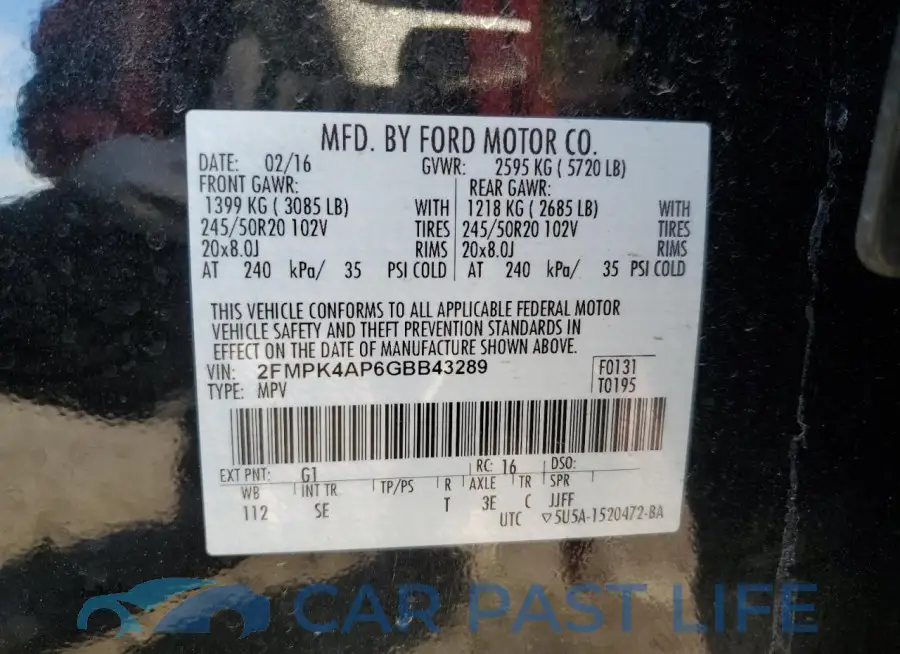 2FMPK4AP6GBB43289# 13