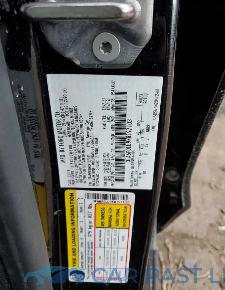 3FA6P0LU9KR197103# 12
