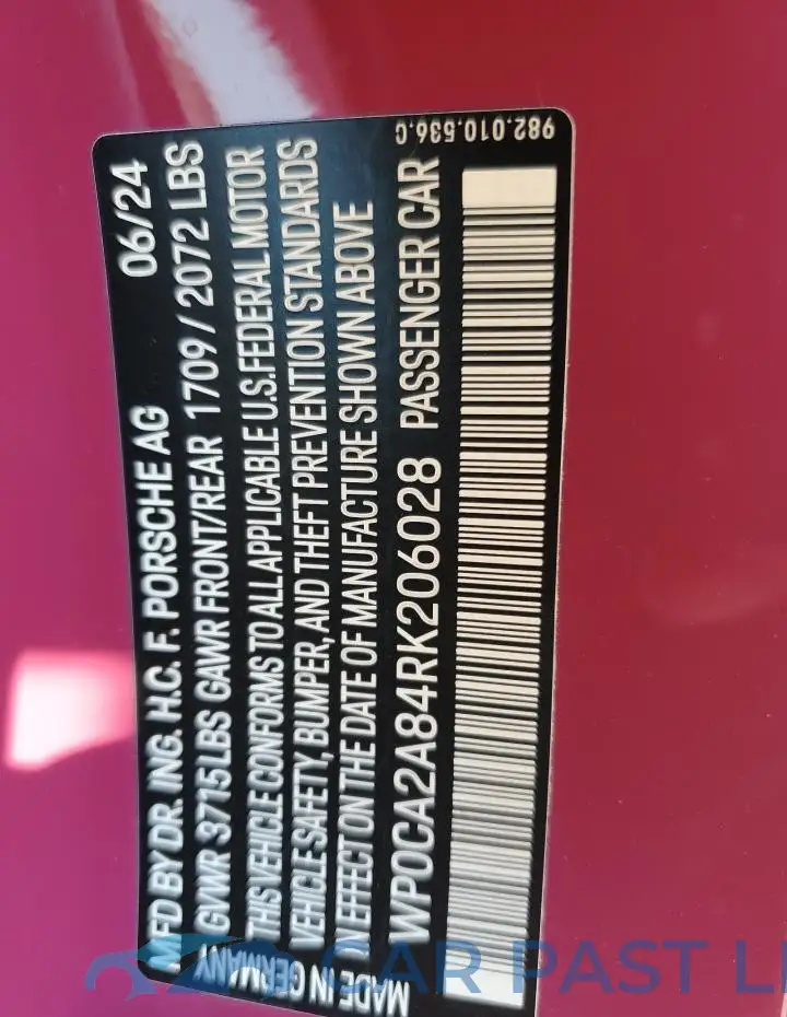 WP0CA2A84RK206028# 12