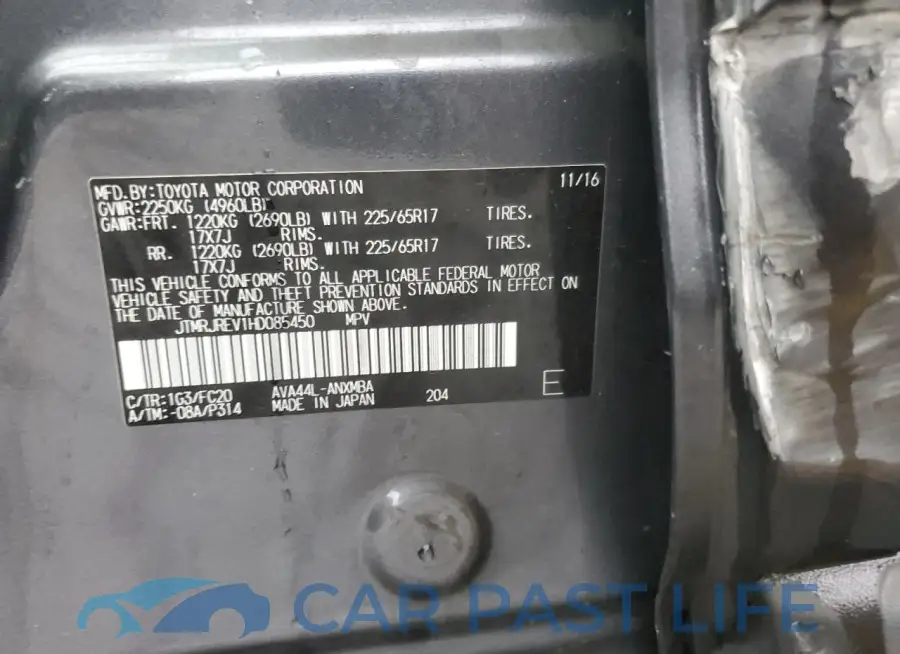JTMRJREV1HD085450# 12