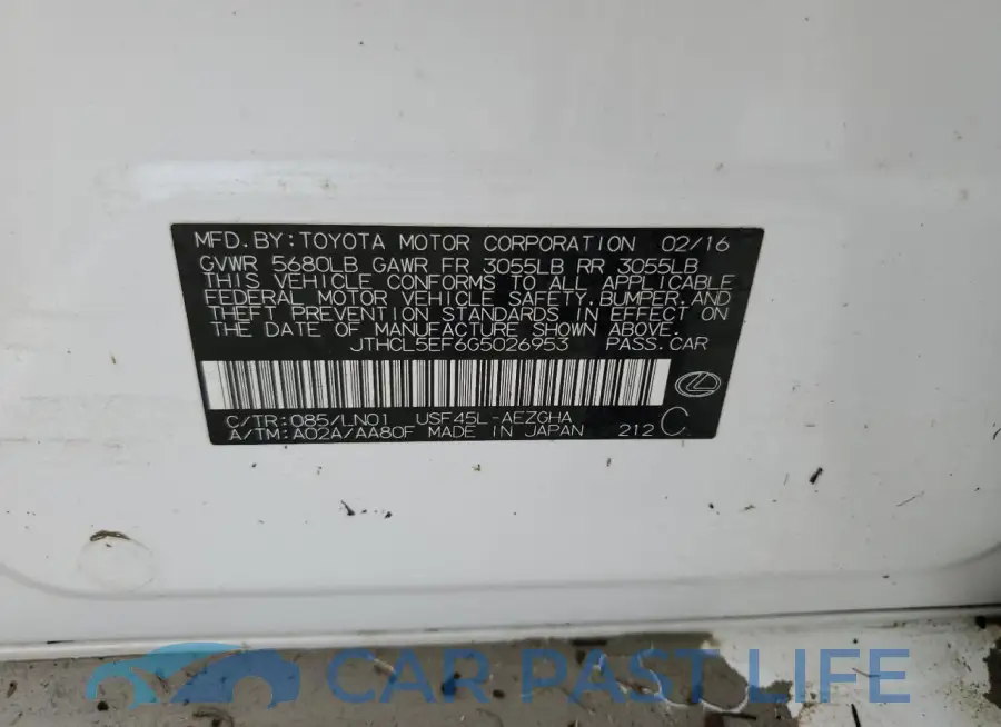 JTHCL5EF6G5026953# 12