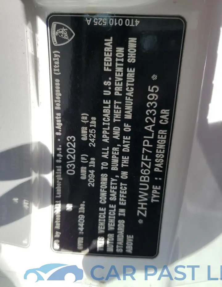 ZHWUB6ZF7PLA23395# 12