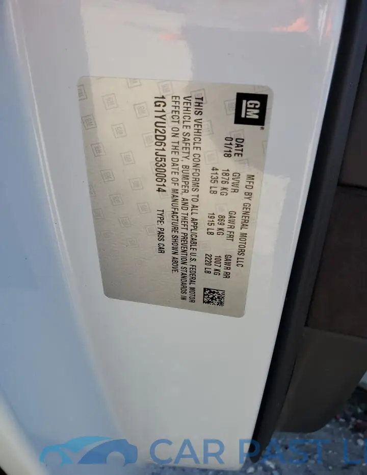 1G1YU2D61J5300614# 12