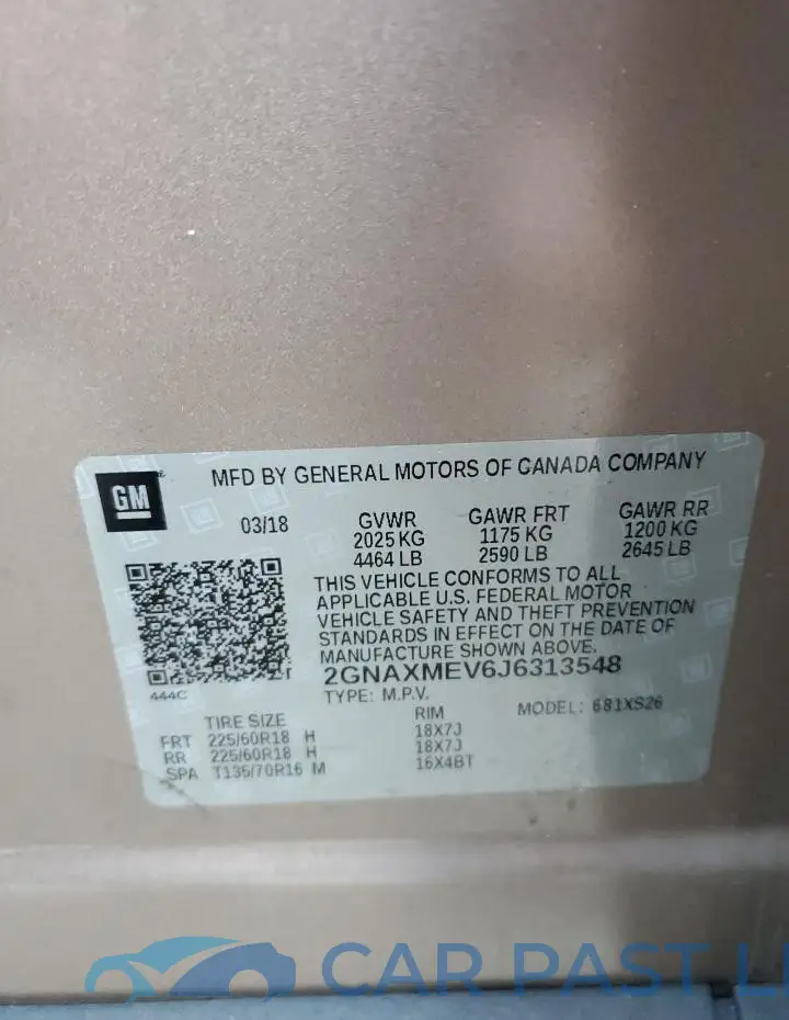 2GNAXMEV6J6313548# 14