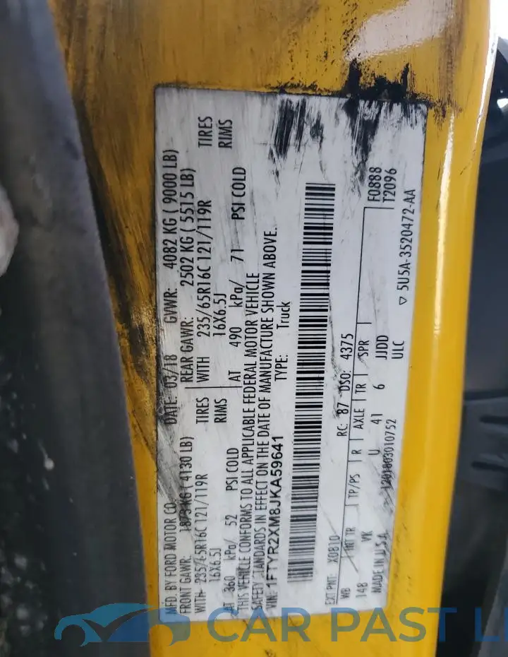 1FTYR2XM8JKA59641# 12