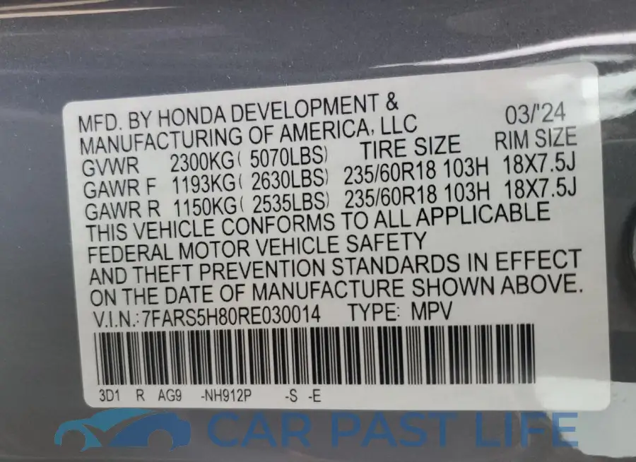 7FARS5H80RE030014# 14