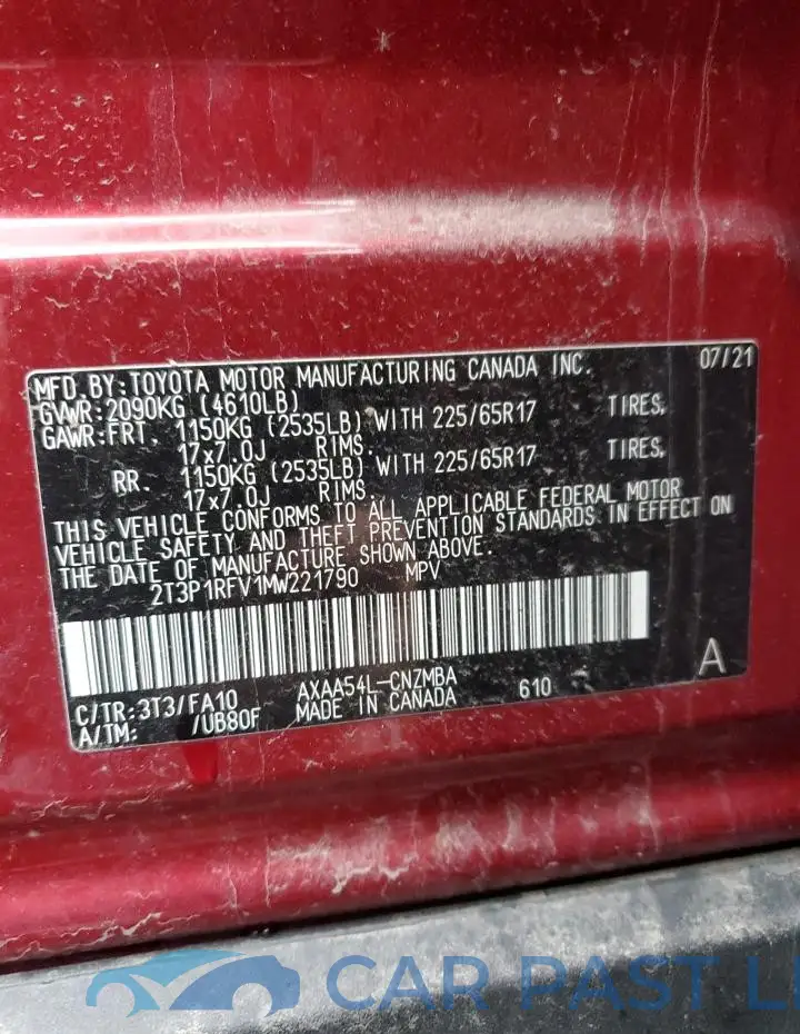 2T3P1RFV1MW221790# 13