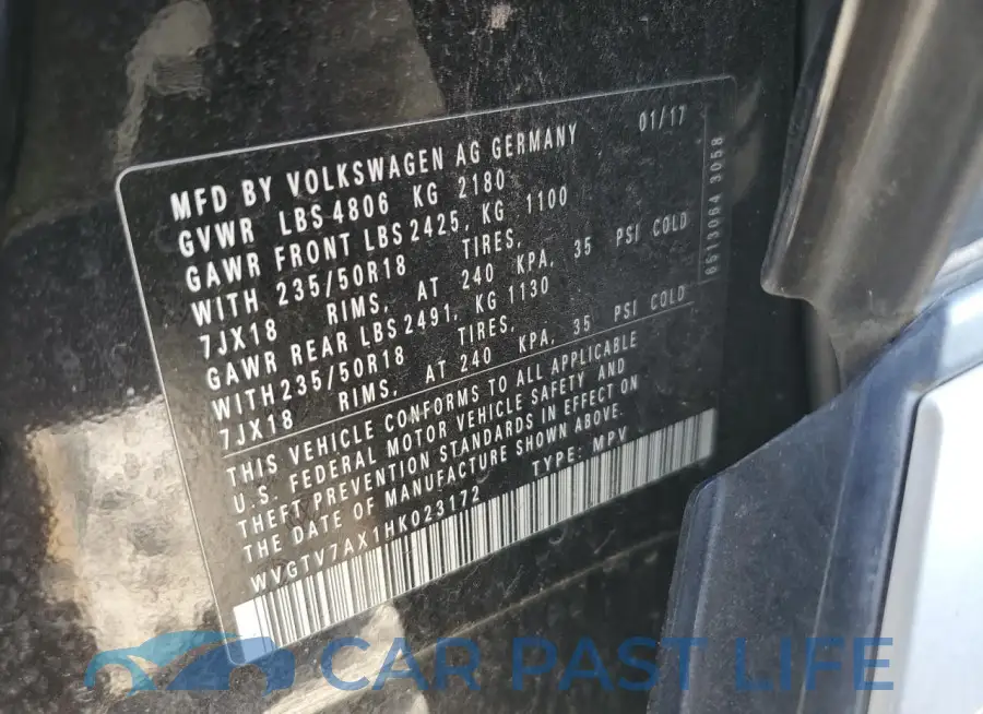 WVGTV7AX1HK023172# 13