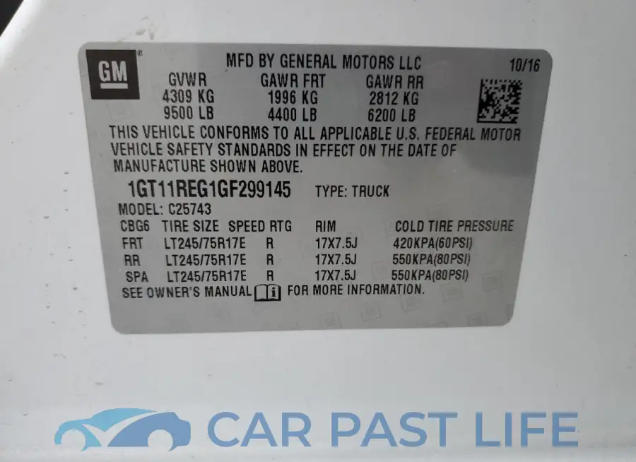 1GT11REG1GF299145# 12