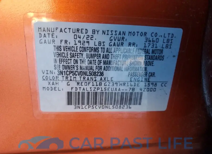 3N1CP5CV0NL508236# 13