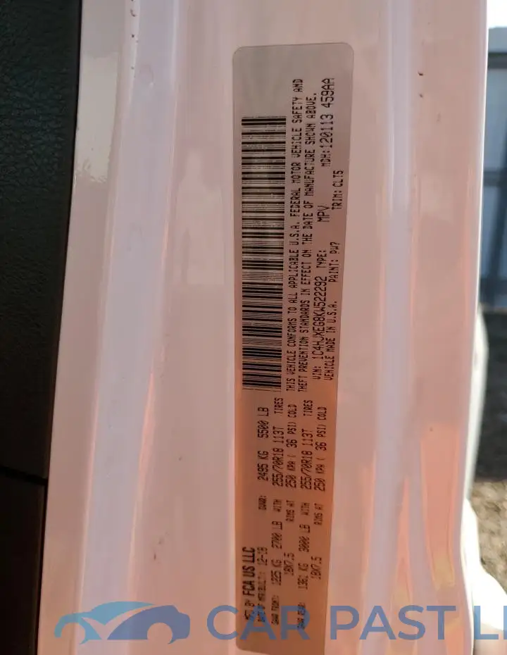 1C4HJXEG8KW522292# 12