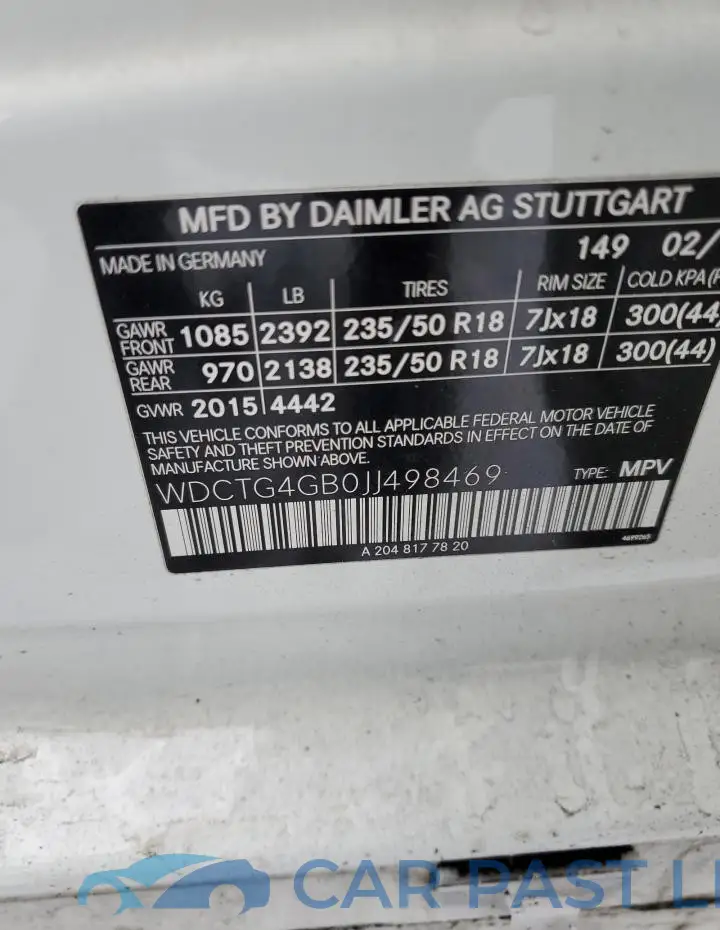 WDCTG4GB0JJ498469# 12