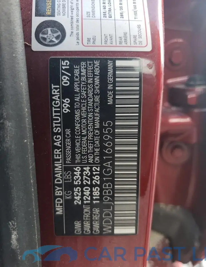 WDDLJ9BB1GA166955# 12