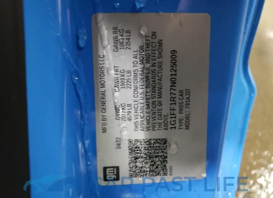 1G1FF1R77N0125009# 13