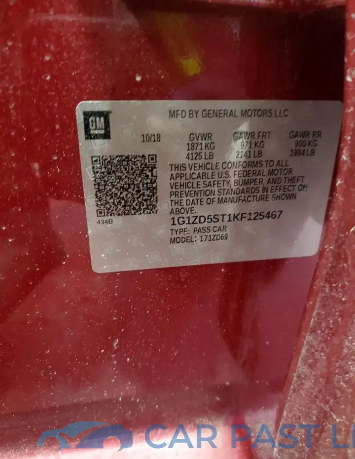 1G1ZD5ST1KF125467# 13