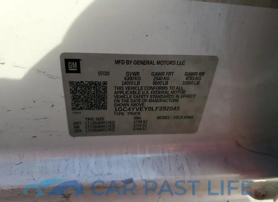 1GC4YVEY0LF292045# 12