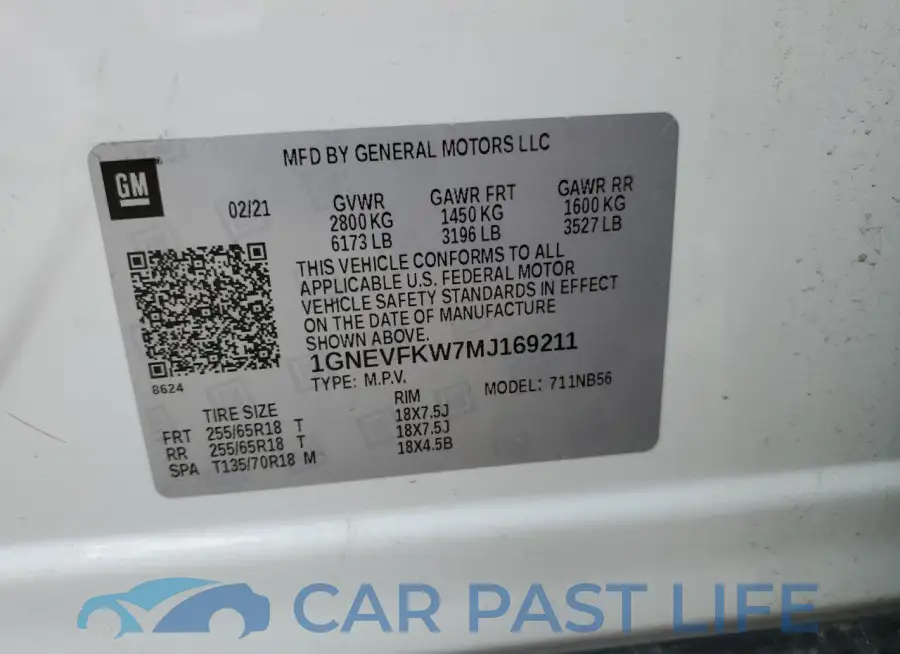 1GNEVFKW7MJ169211# 14
