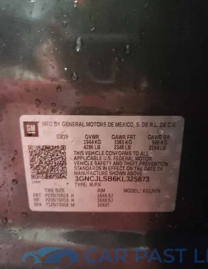 3GNCJLSB6KL325873# 13