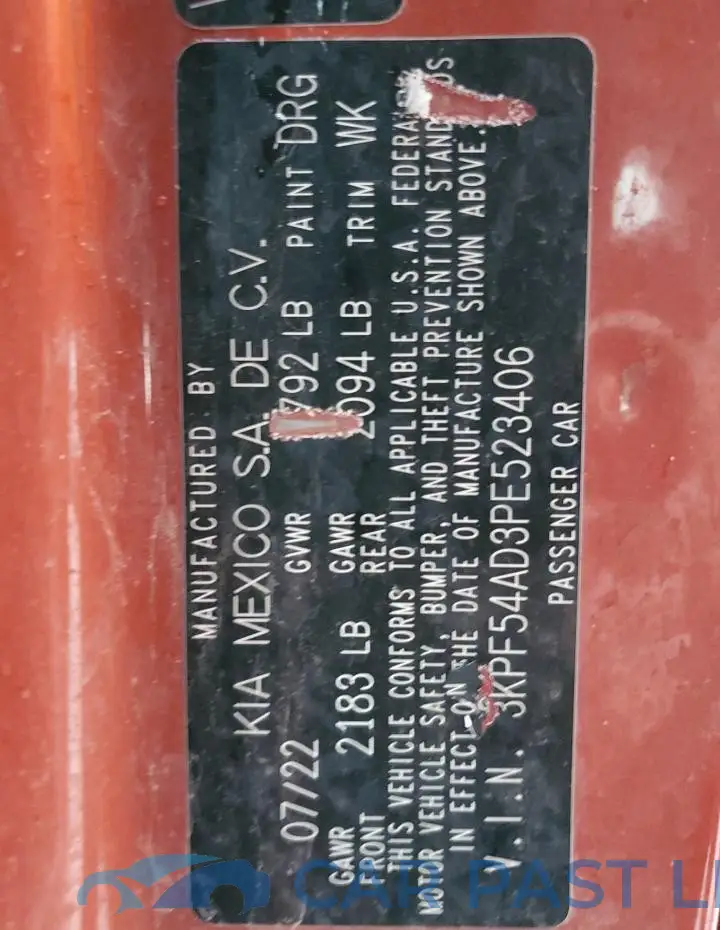 3KPF54AD3PE523406# 12