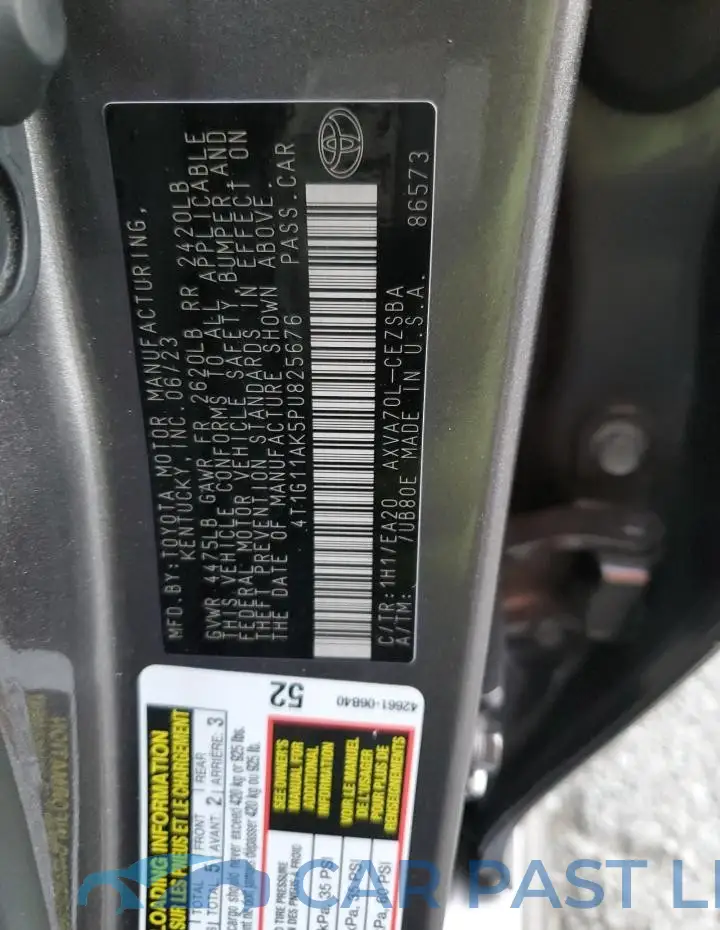 4T1G11AK5PU825676# 12