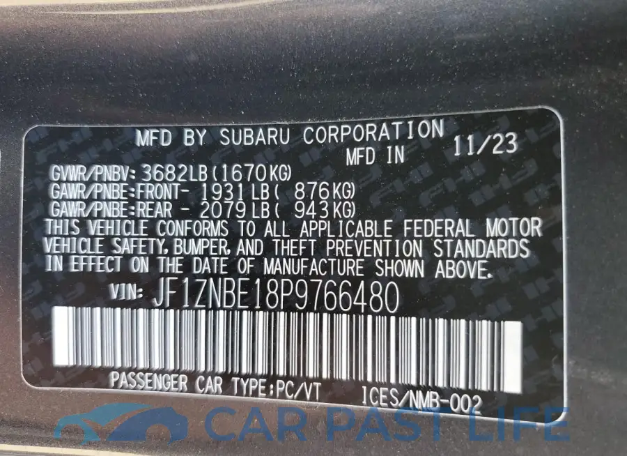 JF1ZNBE18P9766480# 12