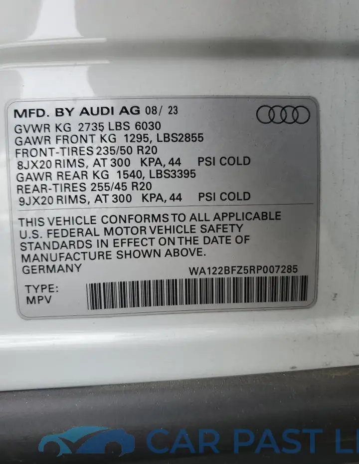 WA122BFZ5RP007285# 12